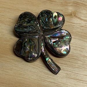 Vintage TAXCO Sterling 4 Leaf Clover Brooch / Pin
